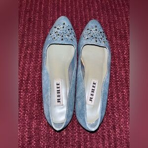 Vintage Jubilee Womens 11M Blue Denim Stud Embellished Loafers